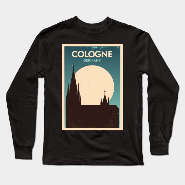 Cologne Poster Design Long Sleeve T-Shirt by kursatunsal